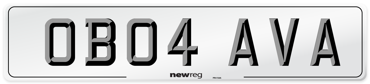 OB04 AVA Number Plate from New Reg